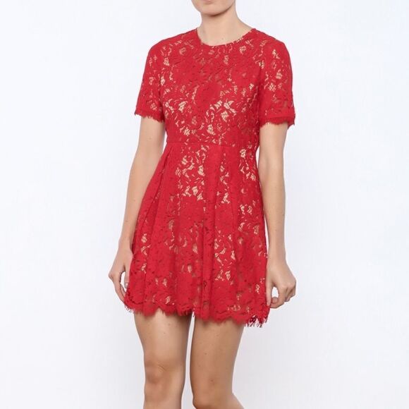 Lush Dresses & Skirts - Red Lace Dress by Lush